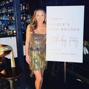 Alice and Olivia Gold Sequin Dress
